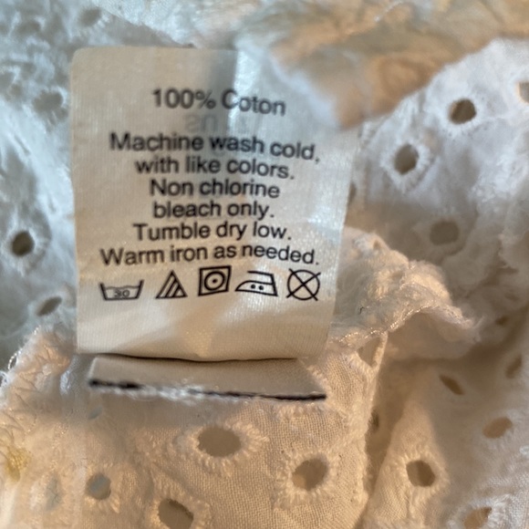 Madewell White Eyelet Lace Bell Sleeve Top Blouse - XS - Picture 13 of 14